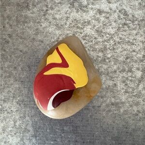 Handpainted Rock - Abstract Red and Yellow Art